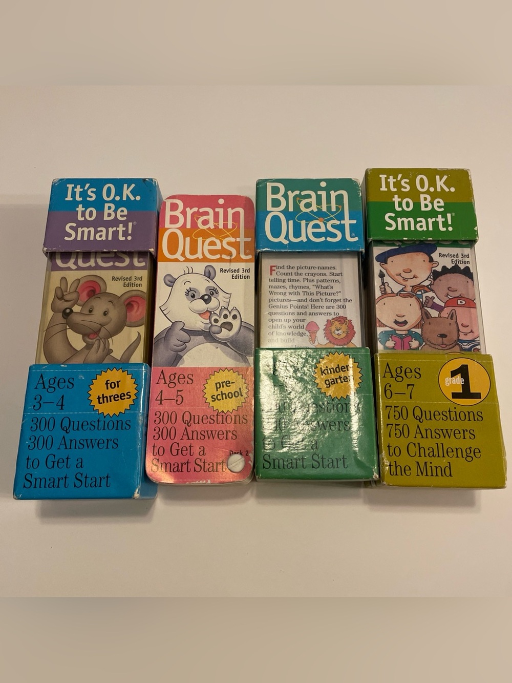 Brain Quest Lot Kids Learning Cards Ages 3–7 Threes Preschool Kindergarten 1st